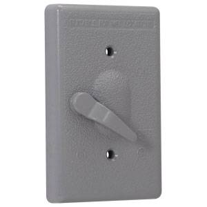 Crouse-Hinds TP7280 Toggle Switch Weatherproof Outlet Cover With Gasket, Stamped Aluminum