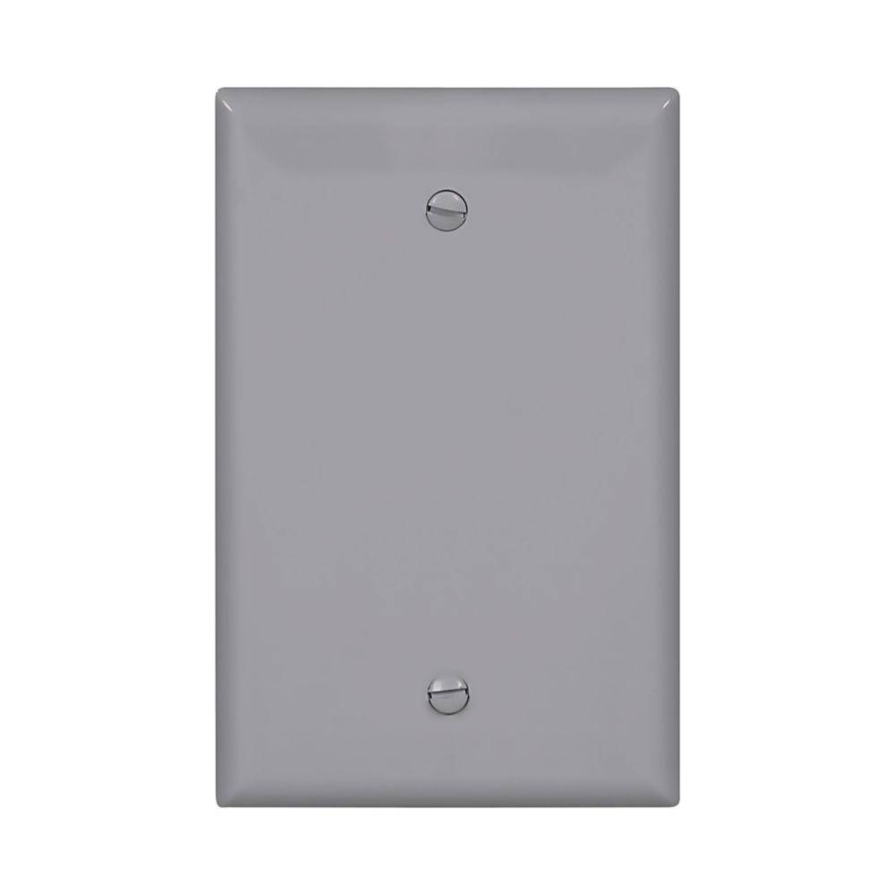 EATON Arrow Hart™ PJ13GY PJ Series Mid-Sized Blank Wall Plate, 1 Gangs, 3.12 in W x 4.87 in H, Polycarbonate/Thermoplastic, Gray