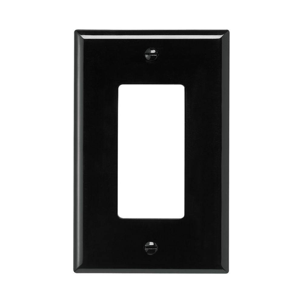 EATON Arrow Hart™ PJ26BK PJ Series Mid-Sized Decorator Wall Plate, 1 Gangs, 3.12 in W x 4.87 in H, Polycarbonate/Thermoplastic, Black