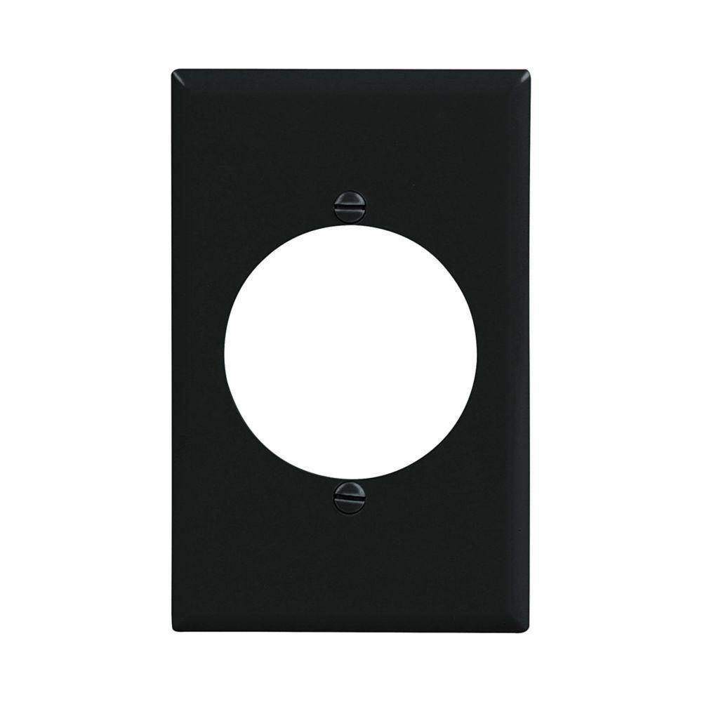 EATON Arrow Hart™ PJ724BK Medium Size Receptacle Wall Plate, 1 Gangs, Mid, Polycarbonate, Black