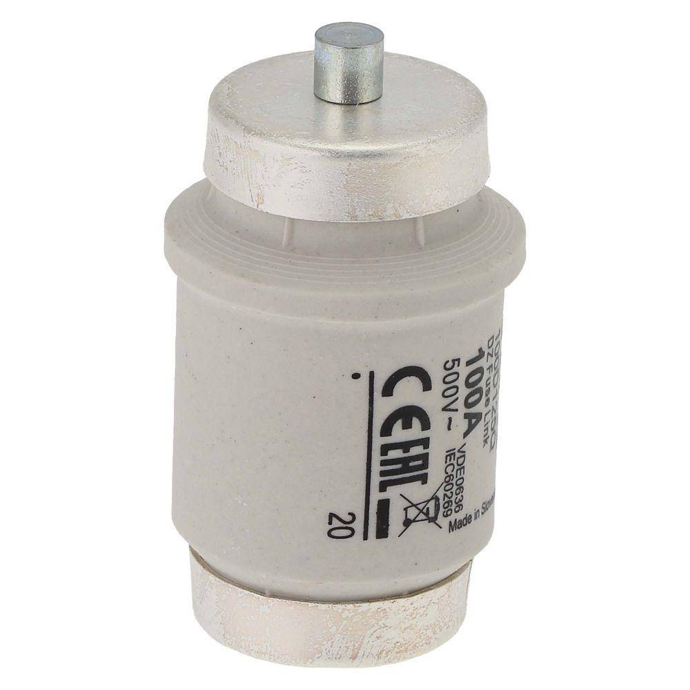 Bussmann 100D125Q Type D Size DIV Diazed Low Voltage Fast Acting Fuse, 100 A, 500 V, 50 kA Interrupt, Class: gR, Round Body