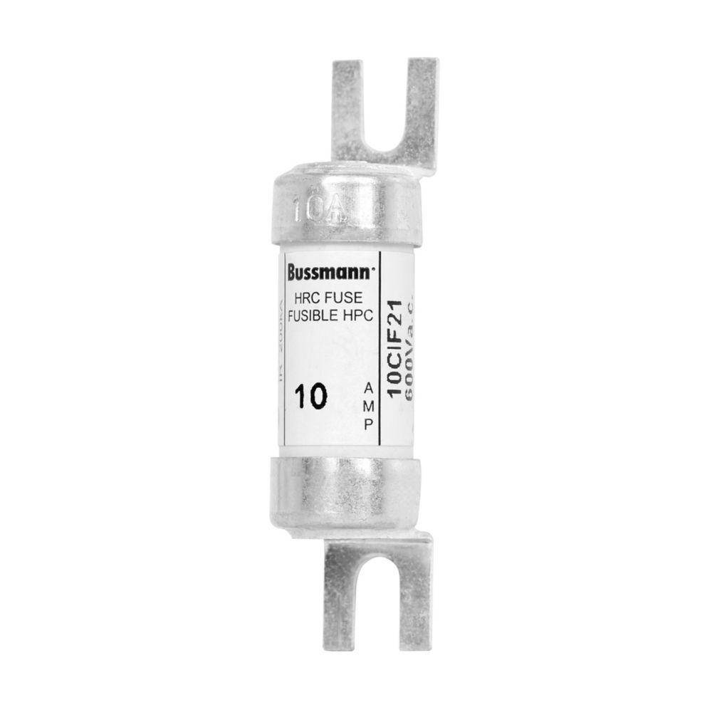 Bussmann 10CIF21 CIF21 HRCI-CA Canadian Industrial Non-Indicating Fuse, 10 A, 600 VAC/250 VDC, 200 kA Interrupt, Cartridge Body
