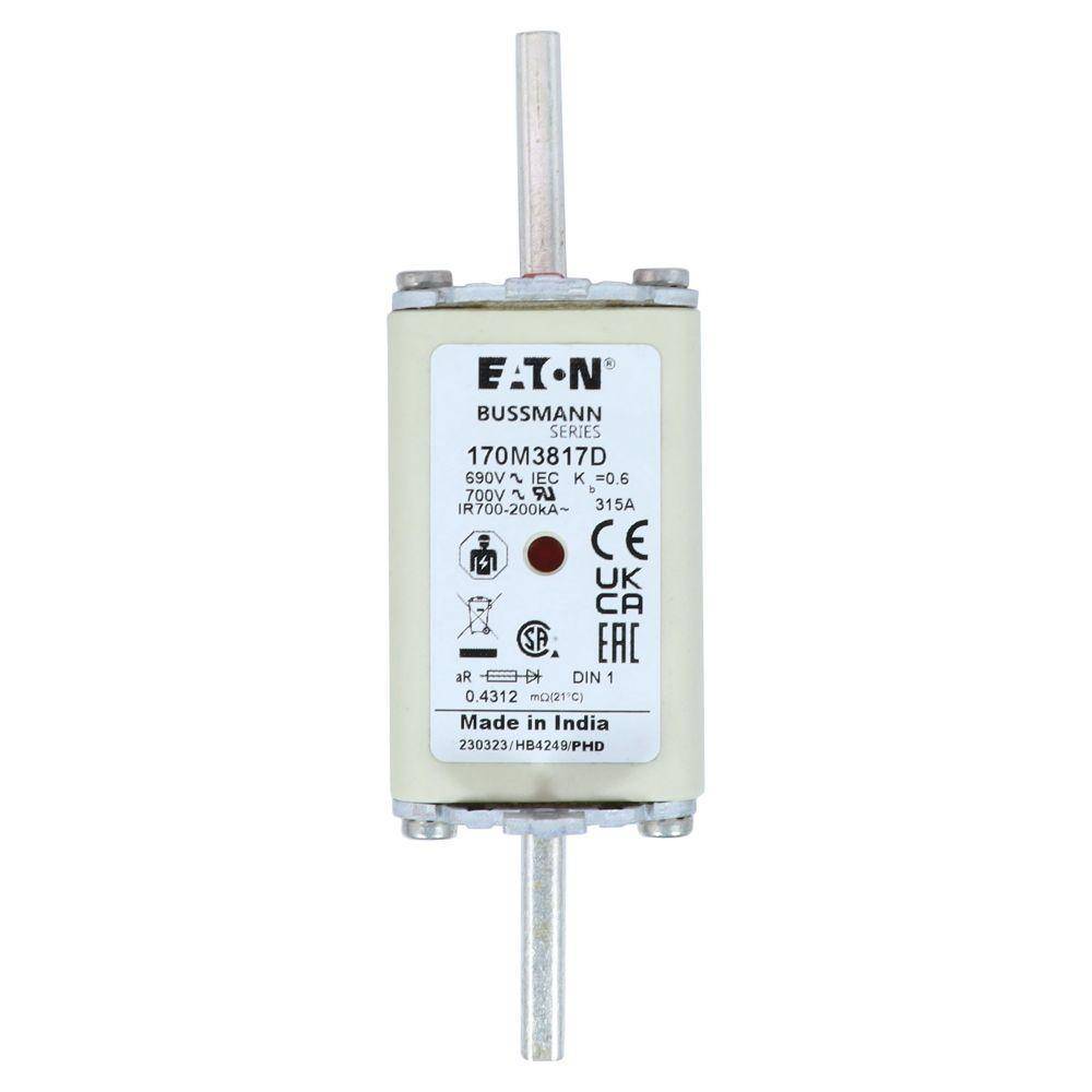 Edison 170M3817D Semi-Conductor Fuse, 315 A, 690/700 VAC, Square Body