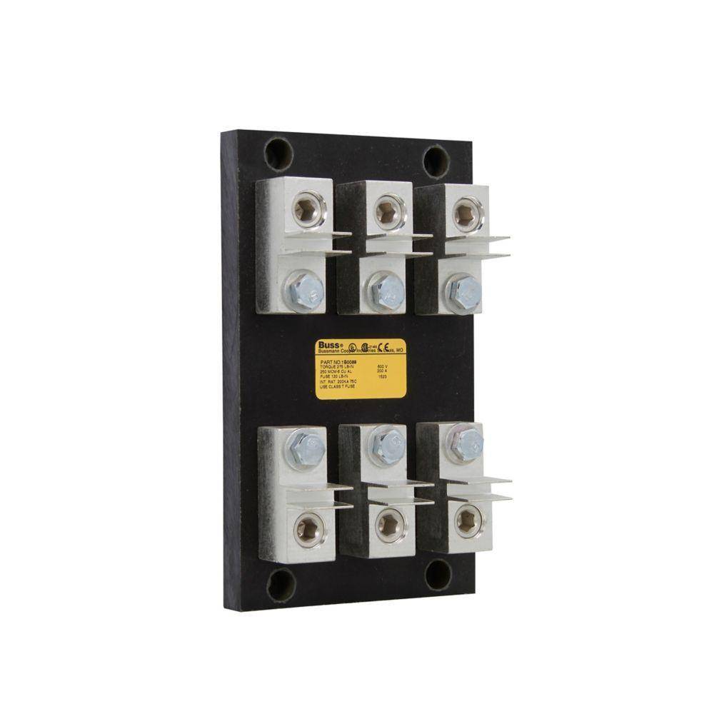 Edison 1B0089 Modular Fuse Block, 600 VAC/VDC, 101 to 200 A, T Class, 250 kcmil Wire, 3 Poles