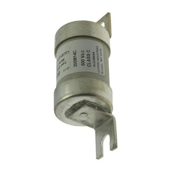 Bussmann 200M14C HRC Form II Current Limiting Fuse, 200 A, 600 VAC/250 VDC, 200 kA Interrupt, Cartridge Body