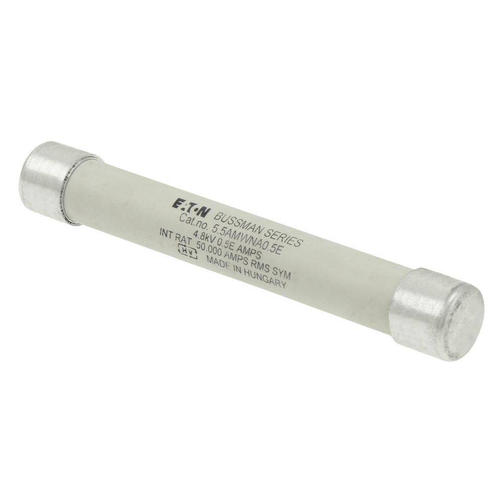 Edison 5.5AMWNA0.5E AM Series Single Barrel Medium Voltage Fuse, 0.5E A, 5.5 kV, 50 kA Interrupt, Class: E, Cartridge Body
