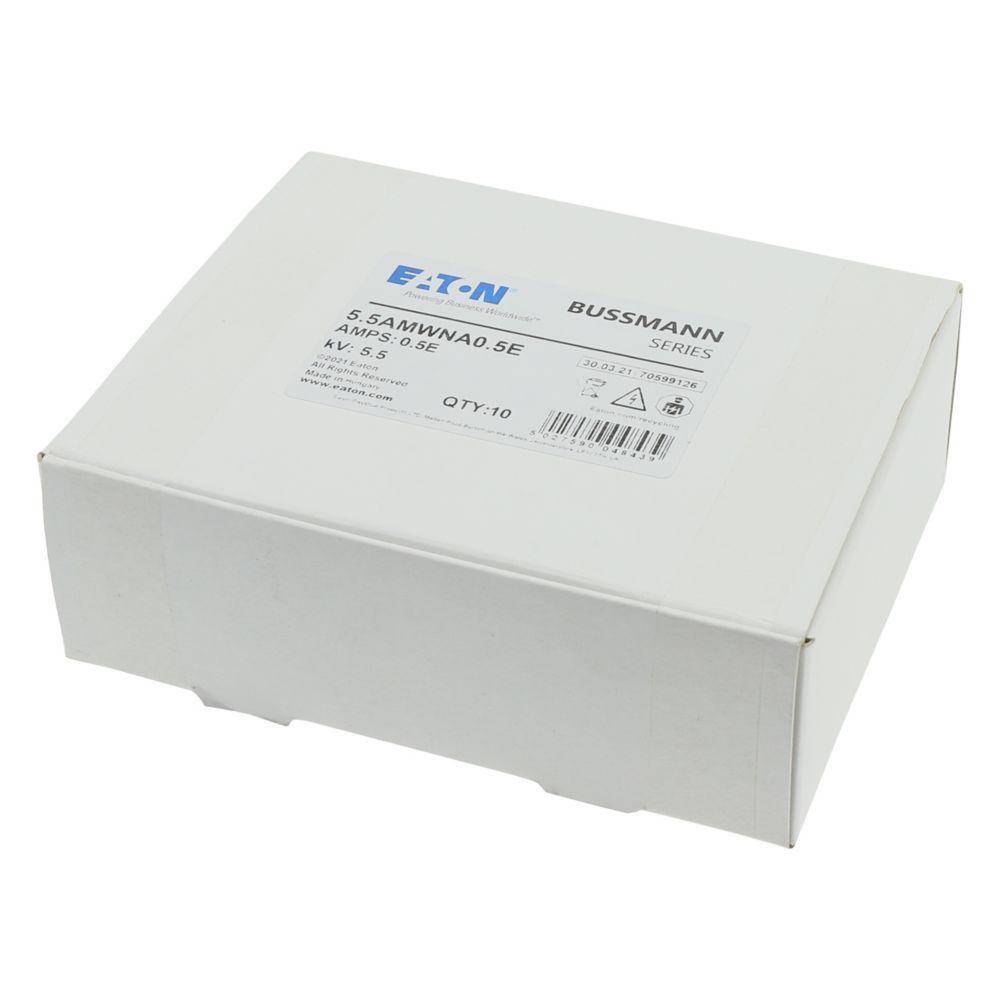 Edison 5.5AMWNA0.5E AM Series Single Barrel Medium Voltage Fuse, 0.5E A, 5.5 kV, 50 kA Interrupt, Class: E, Cartridge Body