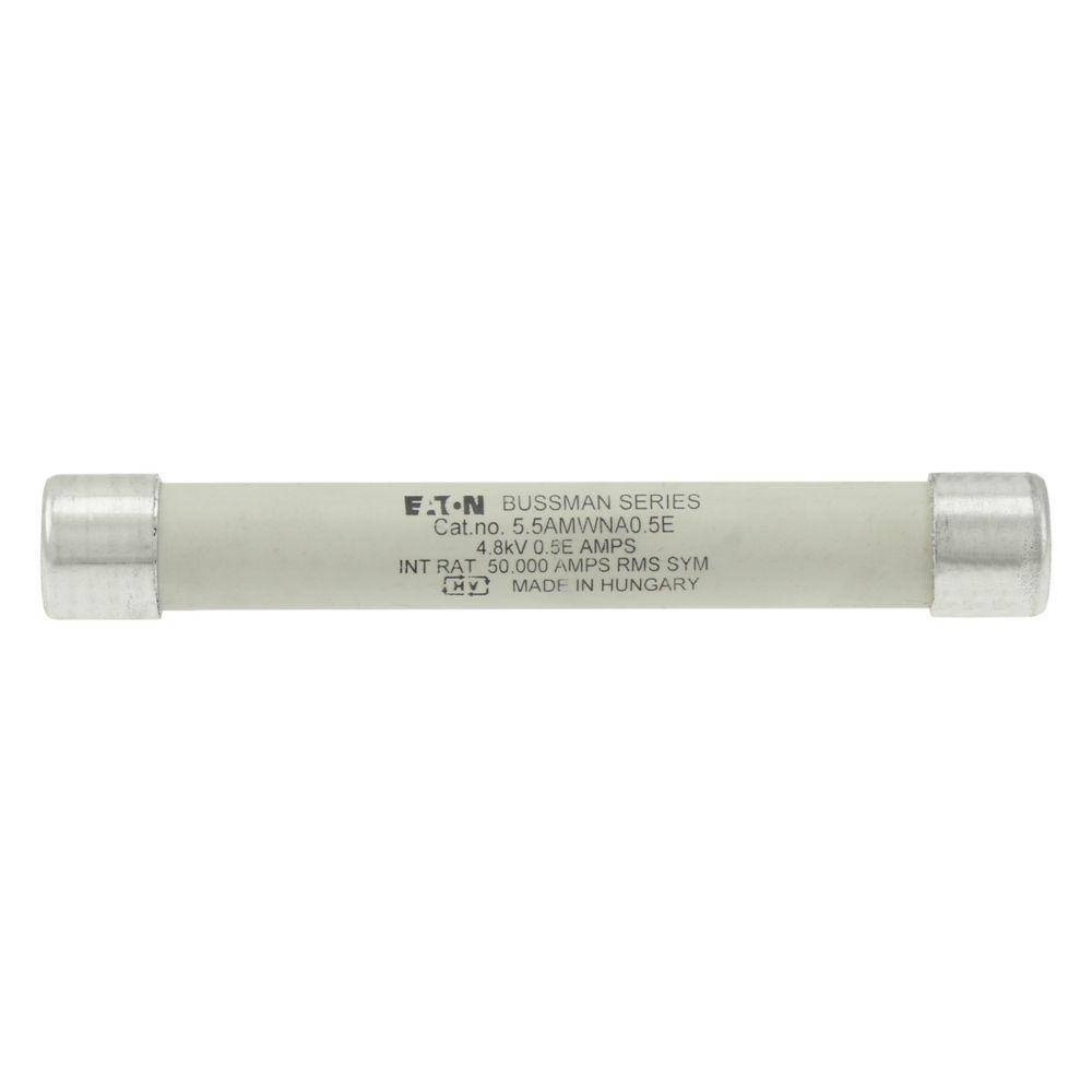 Edison 5.5AMWNA0.5E AM Series Single Barrel Medium Voltage Fuse, 0.5E A, 5.5 kV, 50 kA Interrupt, Class: E, Cartridge Body
