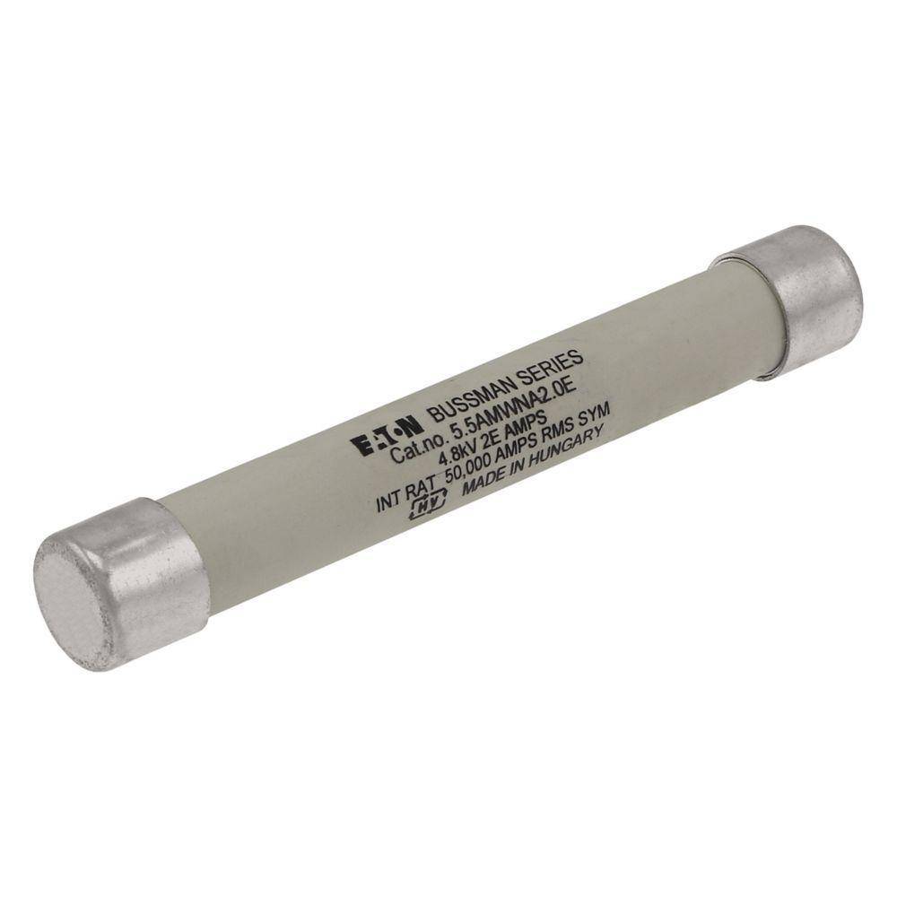 Edison 5.5AMWNA2.0E AM Series Single Barrel Medium Voltage Fuse, 2E A, 5.5 kV, 50 kA Interrupt, Class: E, Cartridge Body
