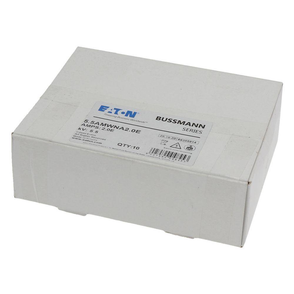 Edison 5.5AMWNA2.0E AM Series Single Barrel Medium Voltage Fuse, 2E A, 5.5 kV, 50 kA Interrupt, Class: E, Cartridge Body