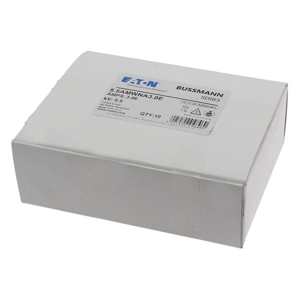 Edison 5.5AMWNA3.0E AM Series Single Barrel Medium Voltage Fuse, 3E A, 5.5 kV, 50 kA Interrupt, Class: E, Cartridge Body