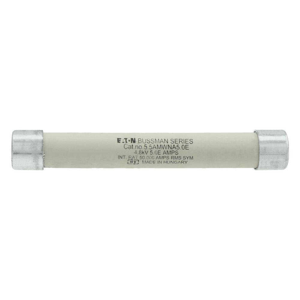 Edison 5.5AMWNA5.0E AM Series Single Barrel Medium Voltage Fuse, 5E A, 5.5 kV, 50 kA Interrupt, Class: E, Cartridge Body