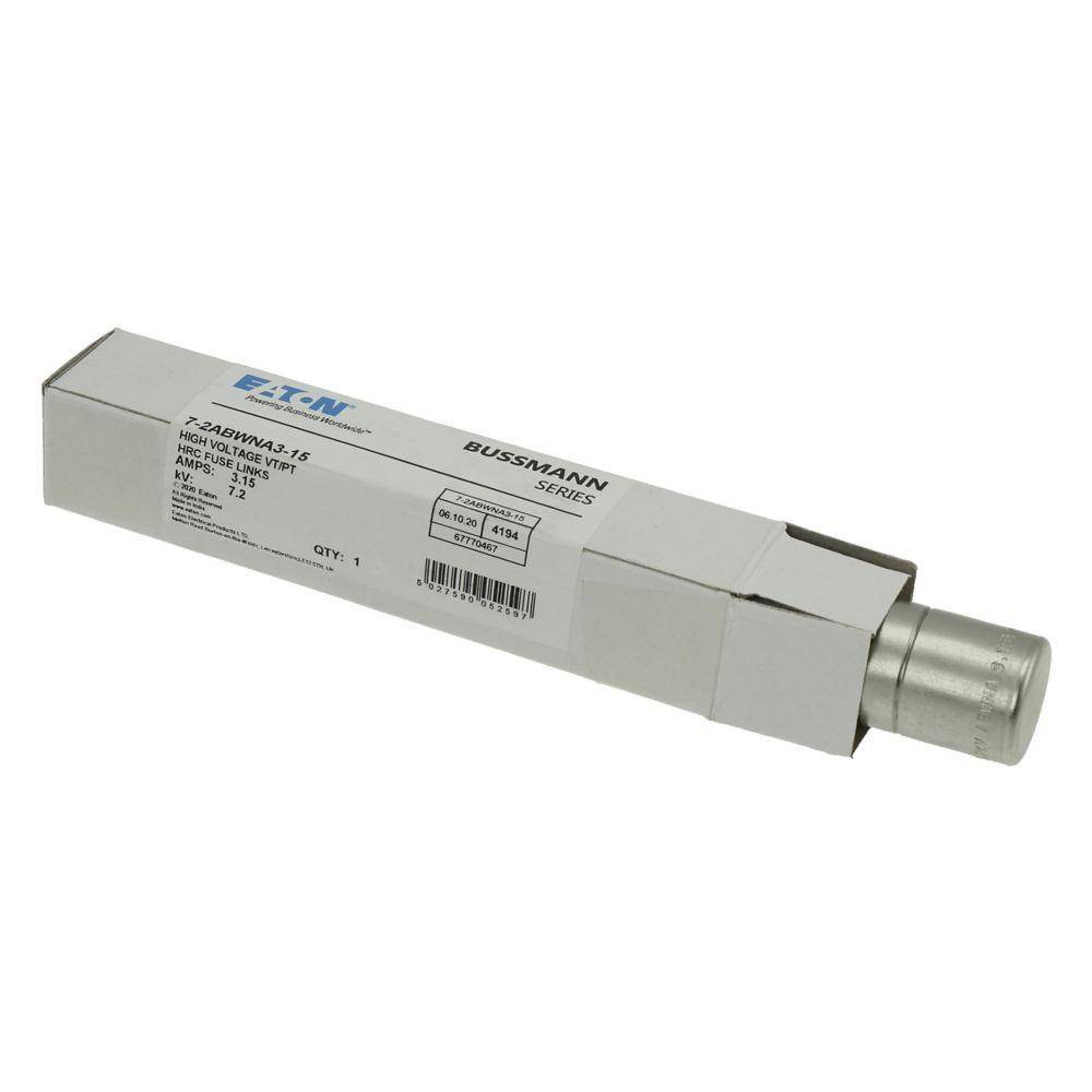 Edison 7.2ABWNA3.15 AB Series Single Barrel Medium Voltage Fuse, 3.15 A, 7.2 kV, 45 kA Interrupt, Cartridge Body
