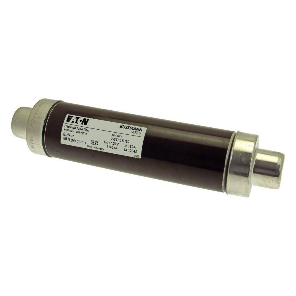 Bussmann 7.2TFLSJ80 TFLSJ Back-Up DIN Dimensioned Medium Voltage Type T Current Limiting IEC Fuse, 7.2 kV, 80 A