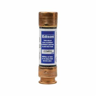 Bussmann ECNR50 Current Limiting Time Delay Fuse, 50 A, 250 VAC/125 VDC, 200 kA Interrupt, RK5 Class, Cartridge Body