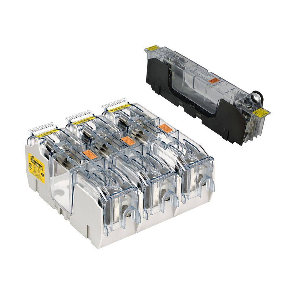 Edison HM25100-1CR HM250 Modular Fuse Block, 250 VAC, 100 A, H Class, 14 to 1/0 AWG Wire, 1 Pole