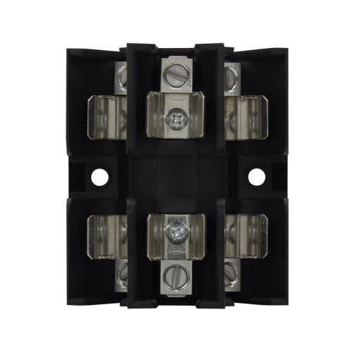 Edison JP60030-3CR Pyramid/Open Style Fuse Block, 600 VAC/VDC, 30 A, J Class, 14 to 2 AWG Wire, 3 Poles