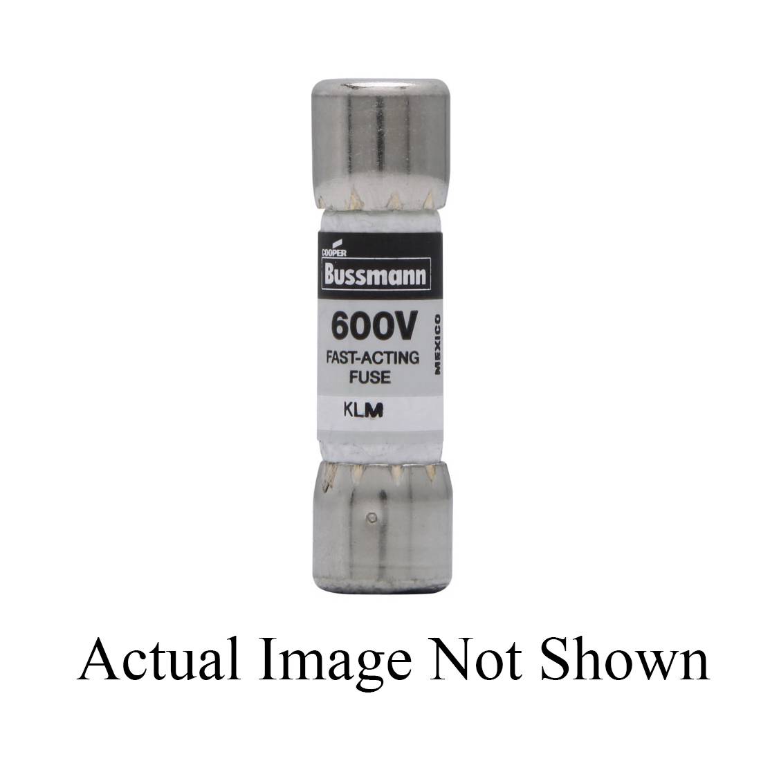 Bussmann Limitron™ KLM-25 Fast Acting Low Voltage Midget Supplemental Fuse, 25 A, 600 VAC/VDC, 100000 A AC/50000 A DC Interrupt, Class: Supplemental, Cartridge Body