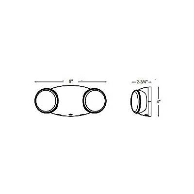 Emergi-Lite® EL-2LEDR EL ESCORT II Emergency Light Unit, 0.13 W LED Lamp, 120/277 VAC, 2 Heads, Thermoplastic