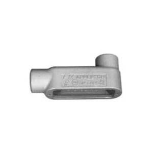 Crouse-Hinds Condulet® LB38 Type LB Conduit Outlet Body, 1 in Hub, 8 Form, Feraloy® Iron Alloy, Aluminum Acrylic Painted/Electro-Galvanized