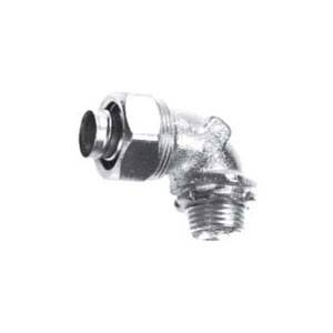 Appleton® ST-90100 Liquid Tight Oiltight Raintight Conduit Connector With Plain Throat, 1 in Trade, 90 deg, Malleable Iron, Triple Coated