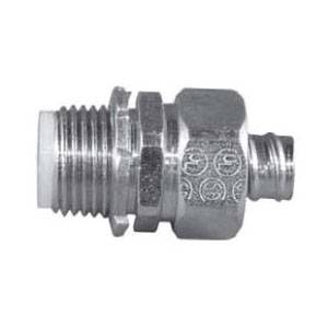 Appleton® STB-75 Liquid Tight Oiltight Raintight Conduit Connector With Insulated Throat, 3/4 in Trade, Straight, Steel, Zinc Electroplated