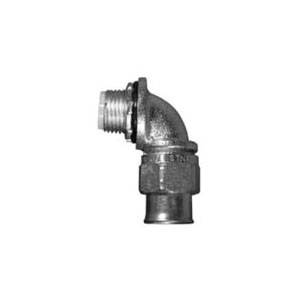 Appleton® STNM-90100 Conduit Connector With Insulated Throat, 1 in Trade, 90 deg, Steel