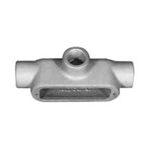 Crouse-Hinds Condulet® T38 Type T Conduit Outlet Body, 1 in Hub, 8 Form, Feraloy® Iron Alloy, Aluminum Acrylic Painted/Electro-Galvanized
