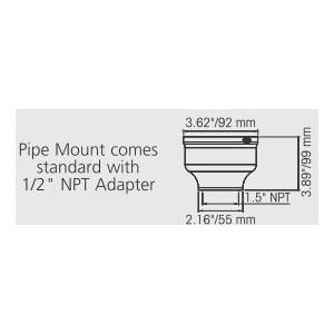 12 to 240 VAC/VDC, Federal Signal SLMBP-012-024GY StreamLine® LED Beacon Pipe Mounting Base, Gray