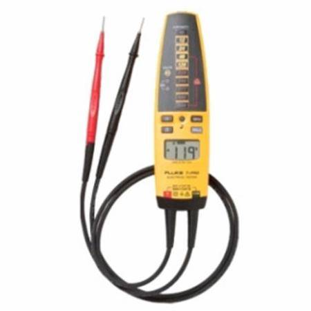 Fluke® T+PRO 3-Phase Handheld Electrical Tester, (2) AAA Batteries, <5 mA Input, 6/9/12 mA GFCI Test, 9.99 kOhm Resistance, LED Display