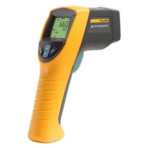 Fluke® FLUKE-561 Infrared and Contact Thermometer, -40 to 1022 deg F Infrared, 32 to 212 deg F K-Type Thermocouple, 12:1 Focus Spot, Low/Med/High, 2 AA Alkaline/Ni-Cd Battery