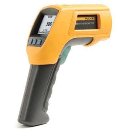 Fluke® FLUKE-568 Infrared and Contact Thermometer, -40 to 1472 deg F, +/- 1%, 1 in at 50 in Focus Spot, 0.1 to 1 u, (2) AA/LR6 Battery