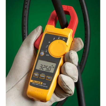 Fluke® FLUKE-325 Clamp Meter, 40/400 A, 600 VAC/VDC, 40 kOhm, 5 to 500 Hz, 30 mm Jaw, Backlit Display