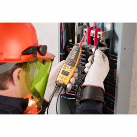 Fluke® T+PRO 3-Phase Handheld Electrical Tester, (2) AAA Batteries, <5 mA Input, 6/9/12 mA GFCI Test, 9.99 kOhm Resistance, LED Display