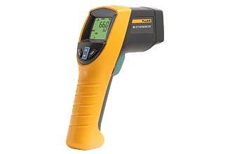 Fluke® FLUKE-561 Infrared and Contact Thermometer, -40 to 1022 deg F Infrared, 32 to 212 deg F K-Type Thermocouple, 12:1 Focus Spot, Low/Med/High, 2 AA Alkaline/Ni-Cd Battery