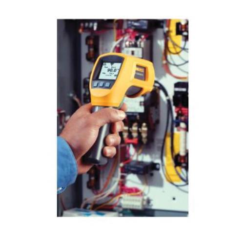 Fluke® FLUKE-566 Infrared and Contact Thermometer, -40 to 1202 deg F, +/- 1%, 1 in at 30 in Focus Spot, 0.1 to 1 u, (2) AA/LR6 Battery