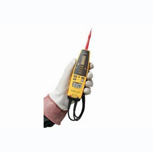 Fluke® T+PRO 3-Phase Handheld Electrical Tester, (2) AAA Batteries, <5 mA Input, 6/9/12 mA GFCI Test, 9.99 kOhm Resistance, LED Display