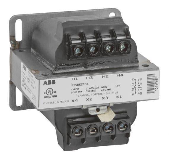 GE 9T58K4357 Small Power Transformer, 220/440 VAC Primary, 110/220 VAC Secondary, 1 kVA Power Rating, 60 Hz, 1 Phase