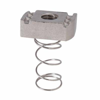 Gibson Stainless® 5911 Spring Nut, For Use With Strut System, 1/4 in Thread, 1-1/2 in L Stud, Stainless Steel