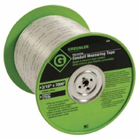 3/16" x 3000', Greenlee Textron Inc. 435 Conduit Bender Measuring Tape, 170 Lb Capacity