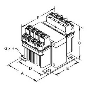 100 VA, Hammond Power Solutions PH100MQMJ-FK HPS Imperator® Encapsulated Industrial Control Transformer, 220 x 440 VAC Primary, 110 x 220 VAC Secondary