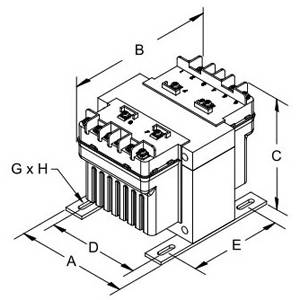 1000 VA, Hammond Power Solutions PH1000MQMJ-FK HPS Imperator® Encapsulated Industrial Control Transformer, 220 x 440 VAC Primary, 110 x 220 VAC Secondary
