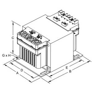 1000 VA, Hammond Power Solutions PH1000MLI HPS Imperator® Encapsulated Industrial Control Transformer, 440/220/200 VAC Primary, 110/23 VAC Secondary