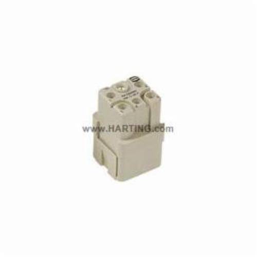 HARTING® 09 12 005 3101 Han® Q Terminal Insert, 5 Positions, 20 to 14 AWG Wire, Crimp/Female Connection, Polycarbonate