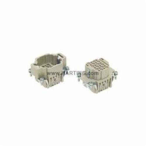 HARTING® 09 16 024 3001 Han DD® Terminal Insert, 24 Positions, 26 to 14 AWG Wire, Crimp/Male Connection, Polycarbonate