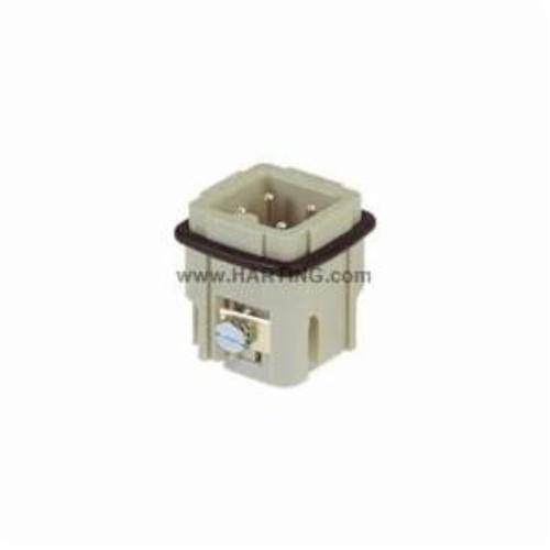 HARTING® 09 20 003 2611 Han A® Terminal Insert, 3 Positions, 18 to 14 AWG Wire, Male Screw Connection, Polycarbonate