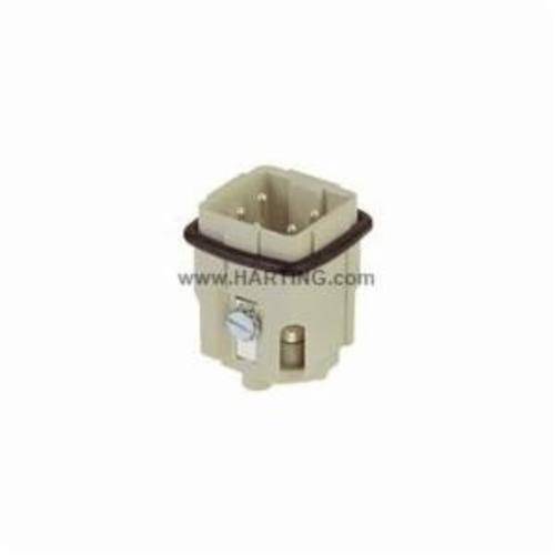 HARTING® 09 20 004 2611 Han A® Terminal Insert, 4 Positions, 18 to 14 AWG Wire, Male Screw Connection, Polycarbonate