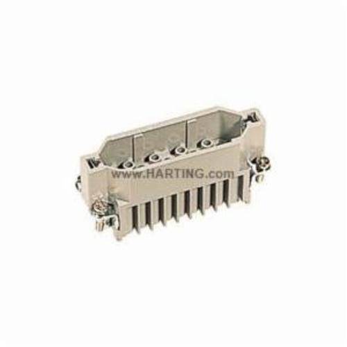 HARTING® 09 21 025 3001 Han D® Terminal Insert, 25 Positions, 26 to 14 AWG Wire, Crimp/Male Connection, Polyamide