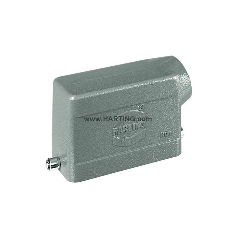 HARTING® 09 30 016 1540 Han® B Low Construction Connector Hood, Side, Die Cast Aluminum
