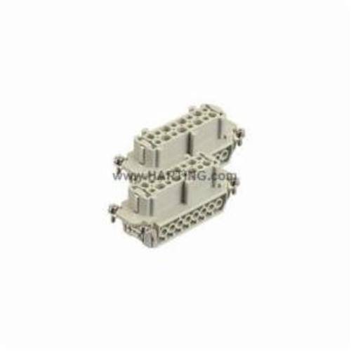HARTING® 09 33 016 2711 Han E® Terminal Insert With Wire Protection, 32 Positions, Female Screw Connection, Polycarbonate